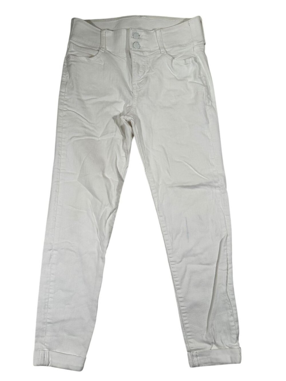 Apt. 9 Womens White Capri Pants Size 4 Stretch Cotton Casual Slim Fit